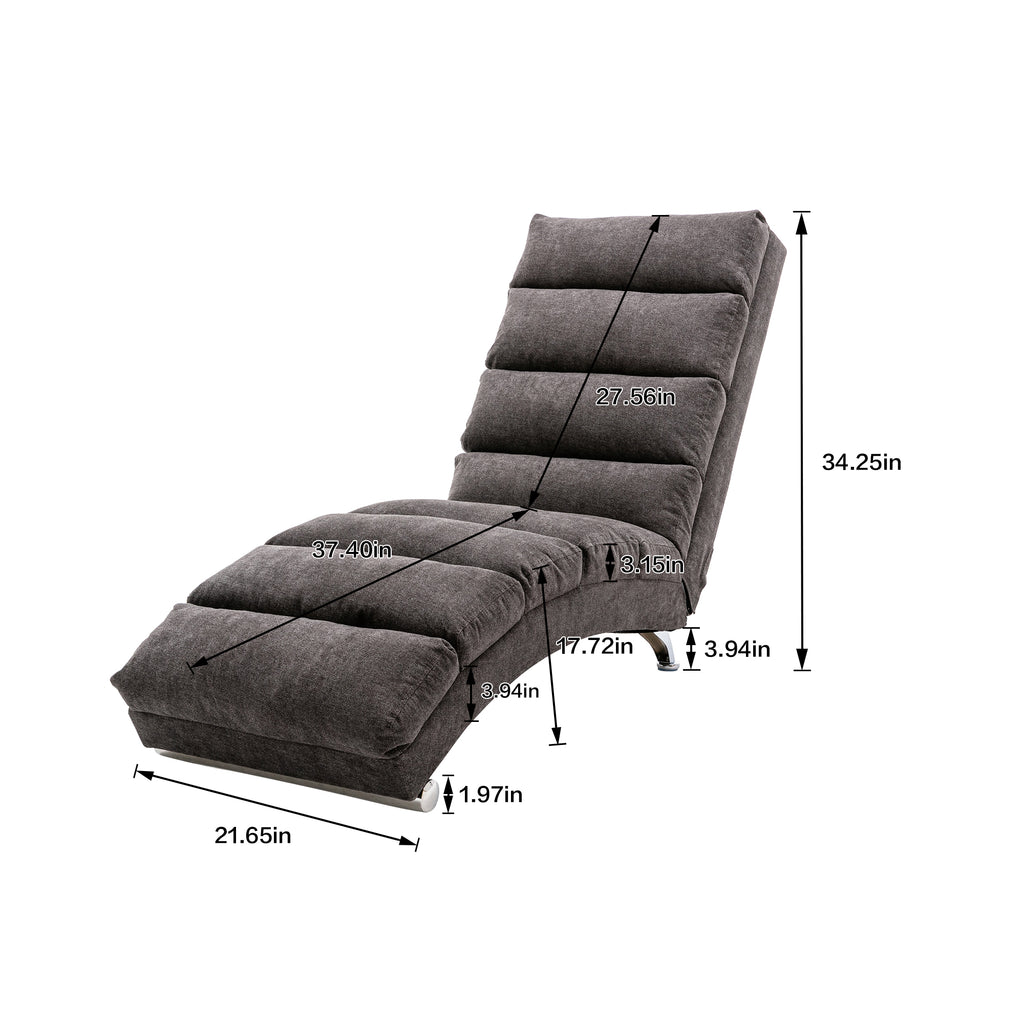 Ergonomic Linen Massage Chaise Lounge with Remote Control, Dark Gray, Electric Massage Lounger with 5 Modes - Grand Goldman Shop