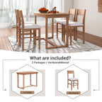 TOPMAX Farmhouse Counter Height 5-Piece Dining Table Set with 1 Rectangular Dining Table and 4 Dining Chairs for Small Places,Brown - Grand Goldman Shop