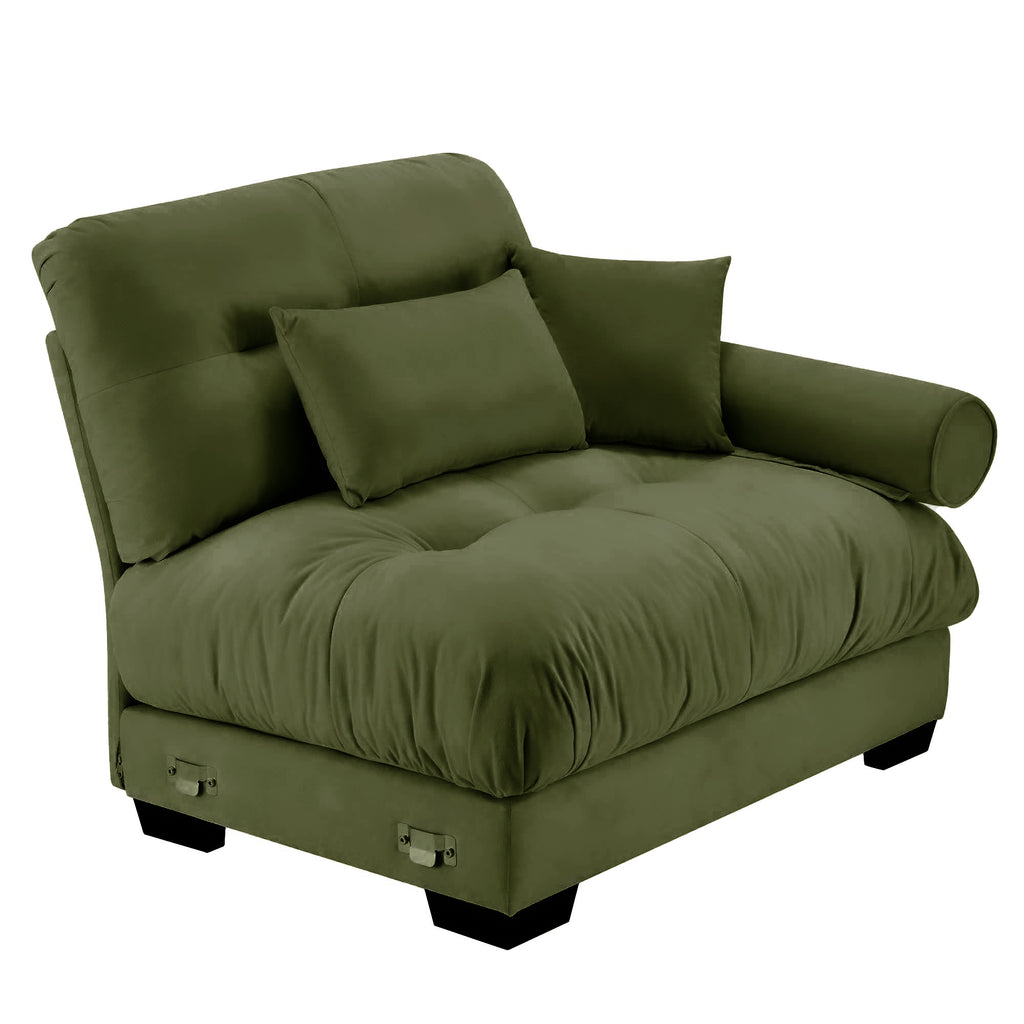 Milano Sofa RSF W/3 pillows - Olive green - Grand Goldman Shop