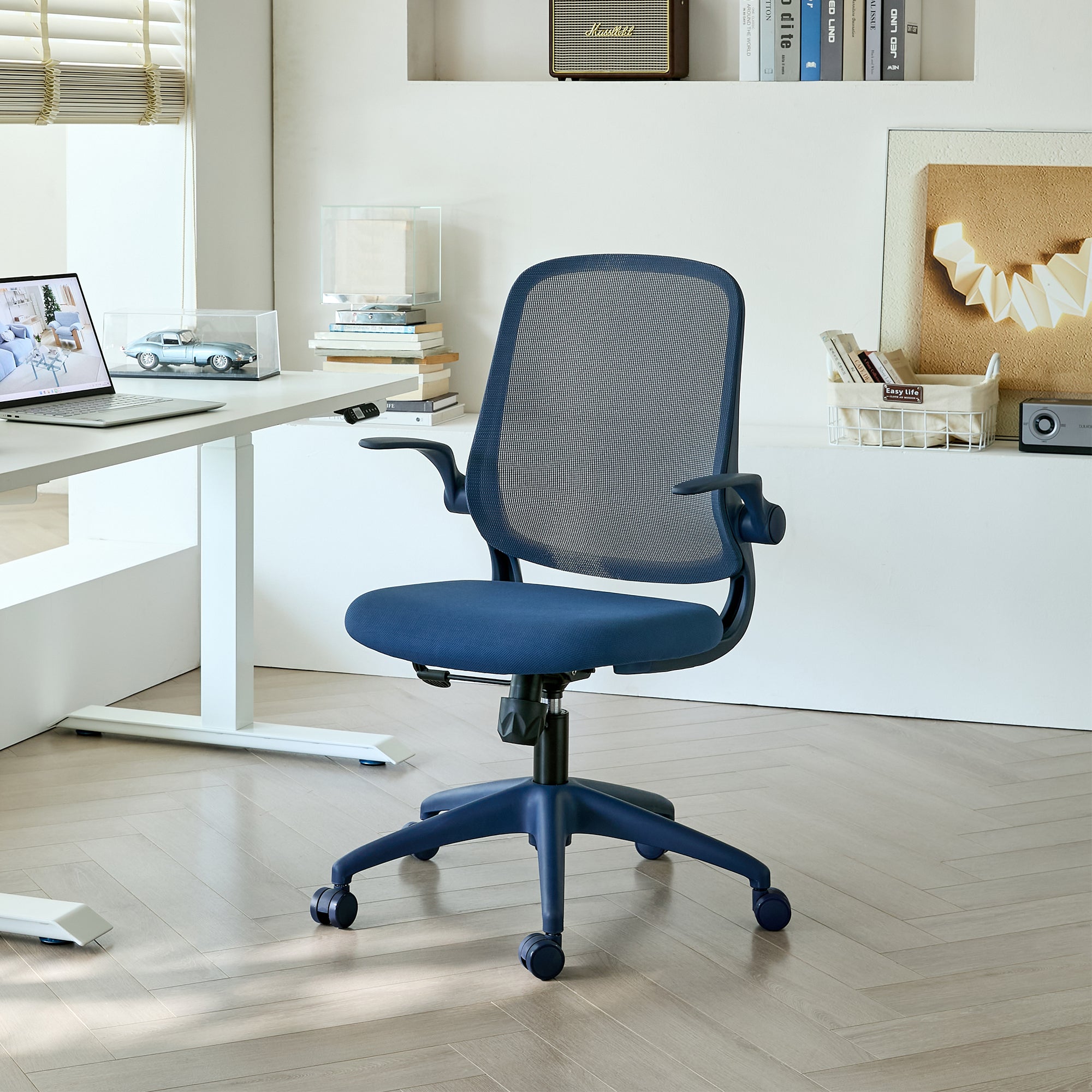 Ergonomic Color Office Chair 350LBS, Home Office, Mesh Back, Integrated Molded Foam, Comfortable Sitting, Flipping Armrest, F