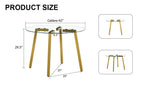 Modern minimalist style circular transparent tempered glass table, tempered glass tabletop, golden metal legs, suitable for kitchen, dining room, and living room, 42 '* 42' * 29.5 '1123r - Grand Goldman Shop