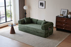78.8' Compression Sofa,Convertible Floor Sofa Bed-with Pillow Back Support Armrest,Comfy Futon Couch Sleeper Bed,Loveseats Boneless Modular Sectional Sofa,Corduroy fabric,for Living Room,Bedroom,Green - Grand Goldman Shop