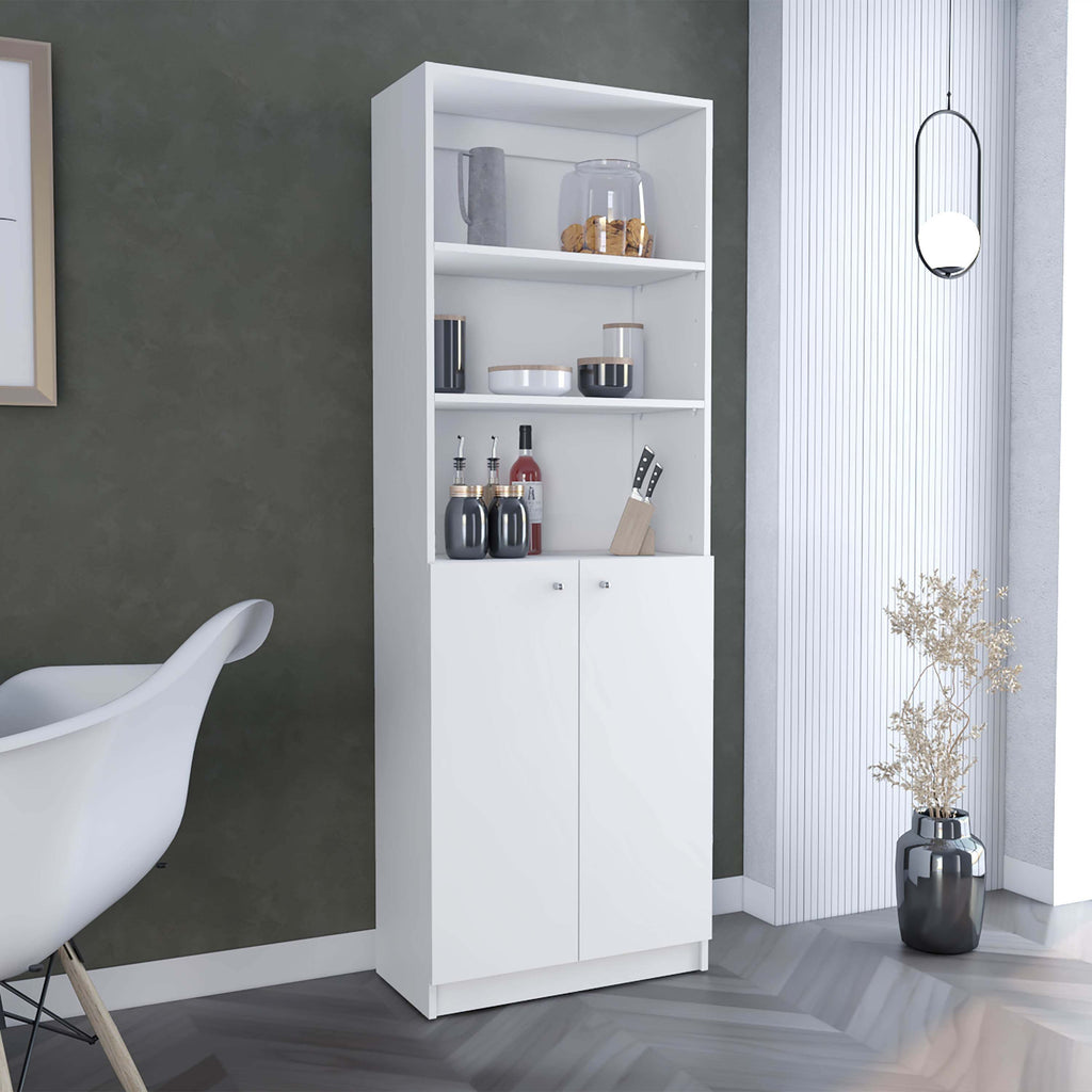 Home 2-Door Bookcase, Modern Storage Unit with Dual Doors and Multi-Tier Shelves -White -Office - Grand Goldman