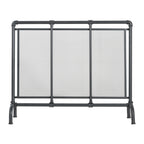 Celeste 1 Panel Iron Fireplace Screen 36' W x 29' H, Black - Grand Goldman Shop