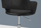 Office Chair, Adjustable Height, Swivel, Ergonomic, Armrests, Computer Desk, Work, Black Leather Look, Chrome Metal, Contempo