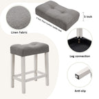 4 Piece Bar Table Set with Power Outlet, Bar Table Set with Chairs, Sofa Bar Table with Stools, Behind Couch Table with 3 Padded Stools, for Living Room, Dining room, White & Grey - Grand Goldman Shop