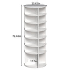 Rotating Shoe Rack Tower, 7-Tier Spinning Shoe Rack, Free Standing 360° Revolving Shoe Organizer,  High Bottom Design Shoe Tower Spinning Storage Lazy Susany, Fits 28 Pairs of Shoes (7-Tier White) - Grand Goldman Shop