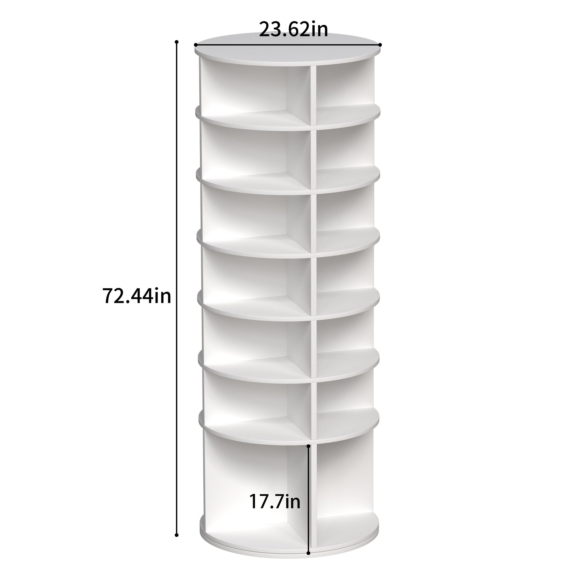 Rotating Shoe Rack Tower, 7-Tier Spinning Shoe Rack, Free Standing 360° Revolving Shoe Organizer,  High Bottom Design Shoe Tower Spinning Storage Lazy Susany, Fits 28 Pairs of Shoes (7-Tier White) - Grand Goldman Shop