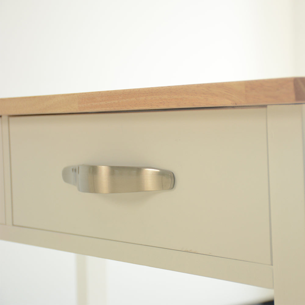Kitchen Island & Kitchen Cart, Rubber Wood Top, Mobile Kitchen Island with Two Lockable Wheels, Simple Design for Easy Storing and Fetching, Two Drawers Give Unique Storage for Special Utensil. - Grand Goldman Shop