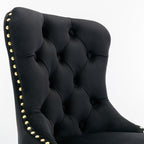 A&A Furniture Modern Swivel Velvet Barstools with Adjustable Seat Height, Comfortable Black Tufted Upholstery, Set of 2 - Grand Goldman Shop