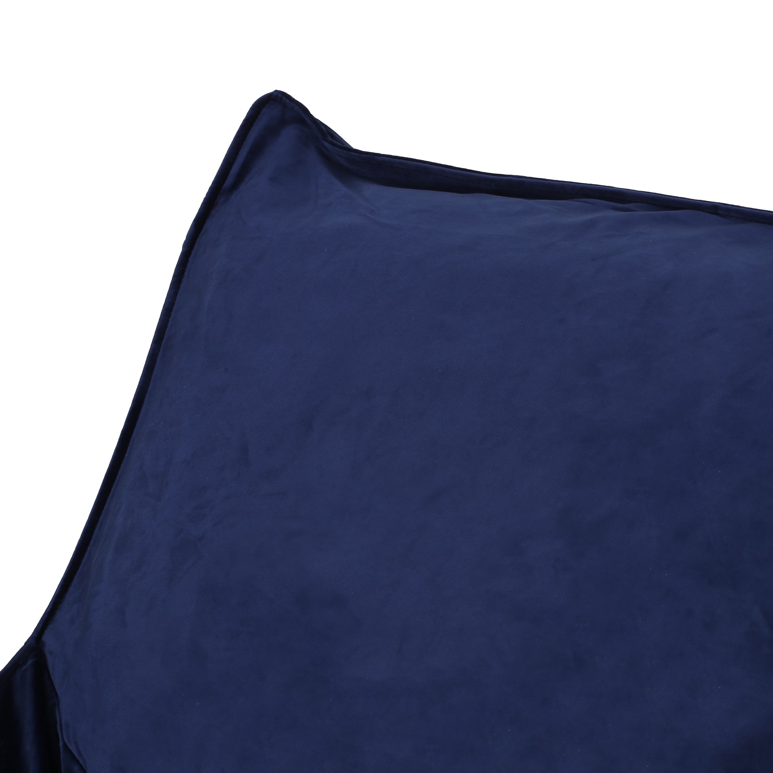 Fila Velveteen 2 Seater Oversized Bean Bag Chair with Armrests, Navy Blue Velvet, 60x40x23 inches - Grand Goldman Shop