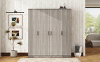 4-Door Wardrobe with 1 Drawer, Gray - Grand Goldman Shop