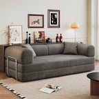 78.8' Compression Sofa,Convertible Floor Sofa Bed-with Pillow Back Support Armrest,Comfy Futon Couch Sleeper Bed,Loveseats Boneless Modular Sectional Sofa,Corduroy fabric,for Living Room,Bedroom,Grey - Grand Goldman Shop