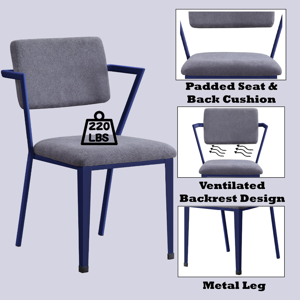 Cargo Gray Fabric & Blue Finish Office Chair - Grand Goldman