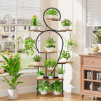 Plant Stand Indoor with Grow Light, 9-Tiered 63' Tall Indoor Plant Shelves for Multiple Plants, Large Metal Plant Shelf, Lighted Plant Stand for Indoor, Balcony, Living Room - Grand Goldman Shop