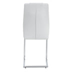 Modern Dining Chairs with Faux Leather Padded Seat and Metal Legs in White, Set of 4 - Grand Goldman Shop