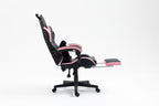 Cute Cat Gaming Chair with Paw Lumbar Cushion, PC Video Gamer Chair for Girl Teen Woman (Black) - Grand Goldman
