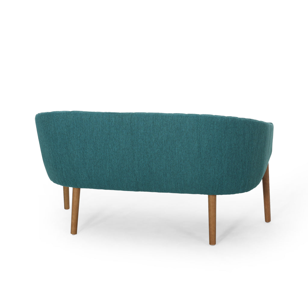 Mid Century Modern Loveseat with Channel Stitched Backrest - Grand Goldman Shop