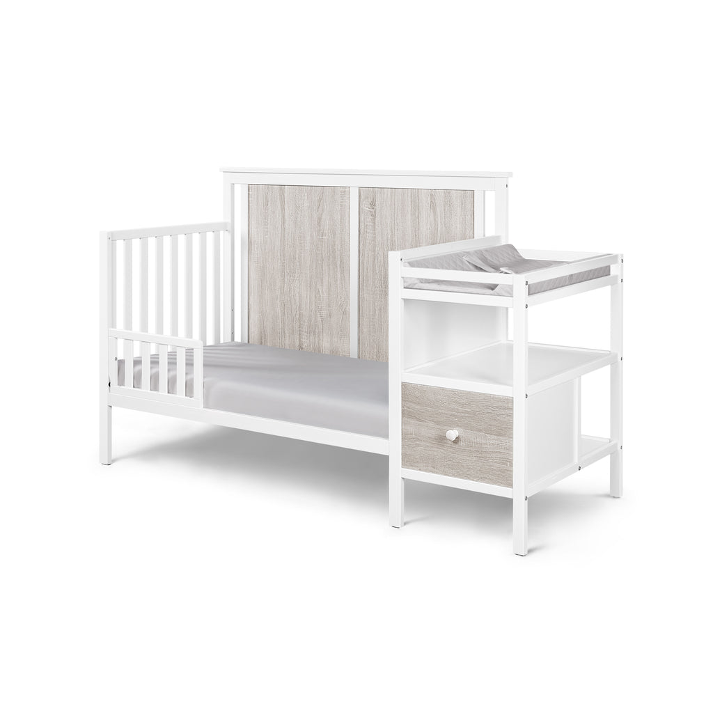 Connelly 4-in-1 Crib and Changer Combo White/Rockport Gray | Premium Home Decor - Grand Goldman