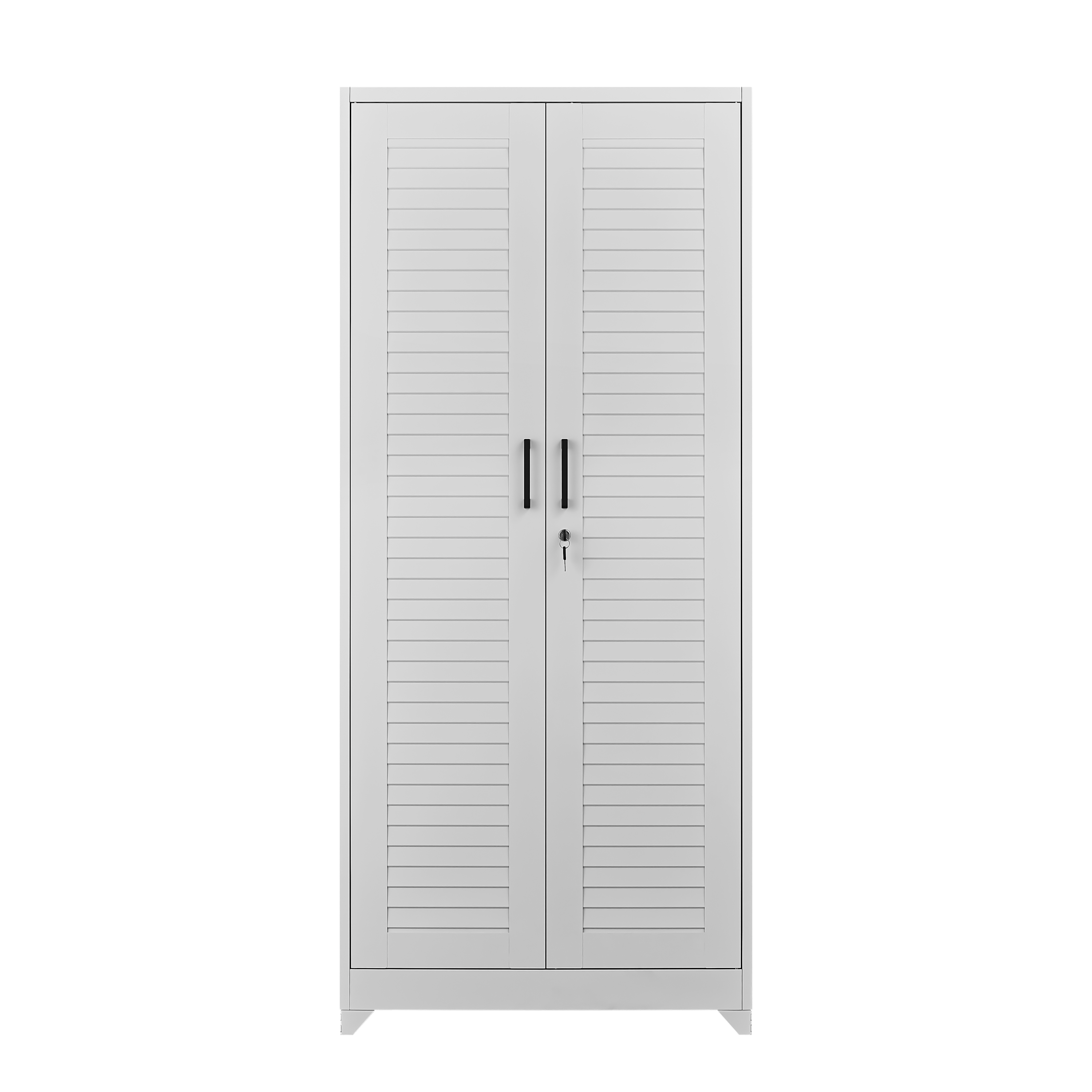 Metal Broom Closet, Garage Storage Cabinet, Tool Chest Bathroom Cabinet with Locking Doors and Wheels, Tall Utility Cabinet w