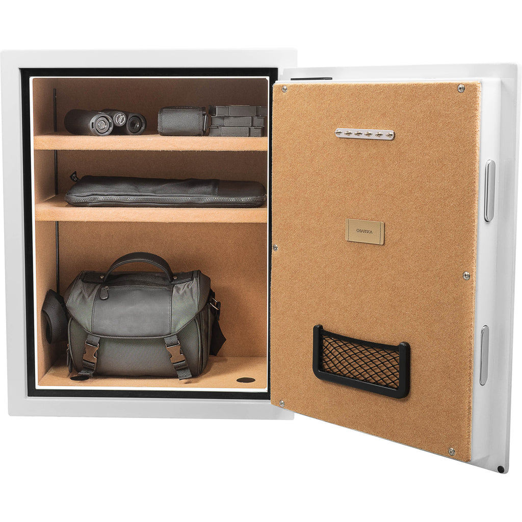 Biometric Fireproof Safe 4.48 Cubic Ft White Steel Secure Storage - Grand Goldman