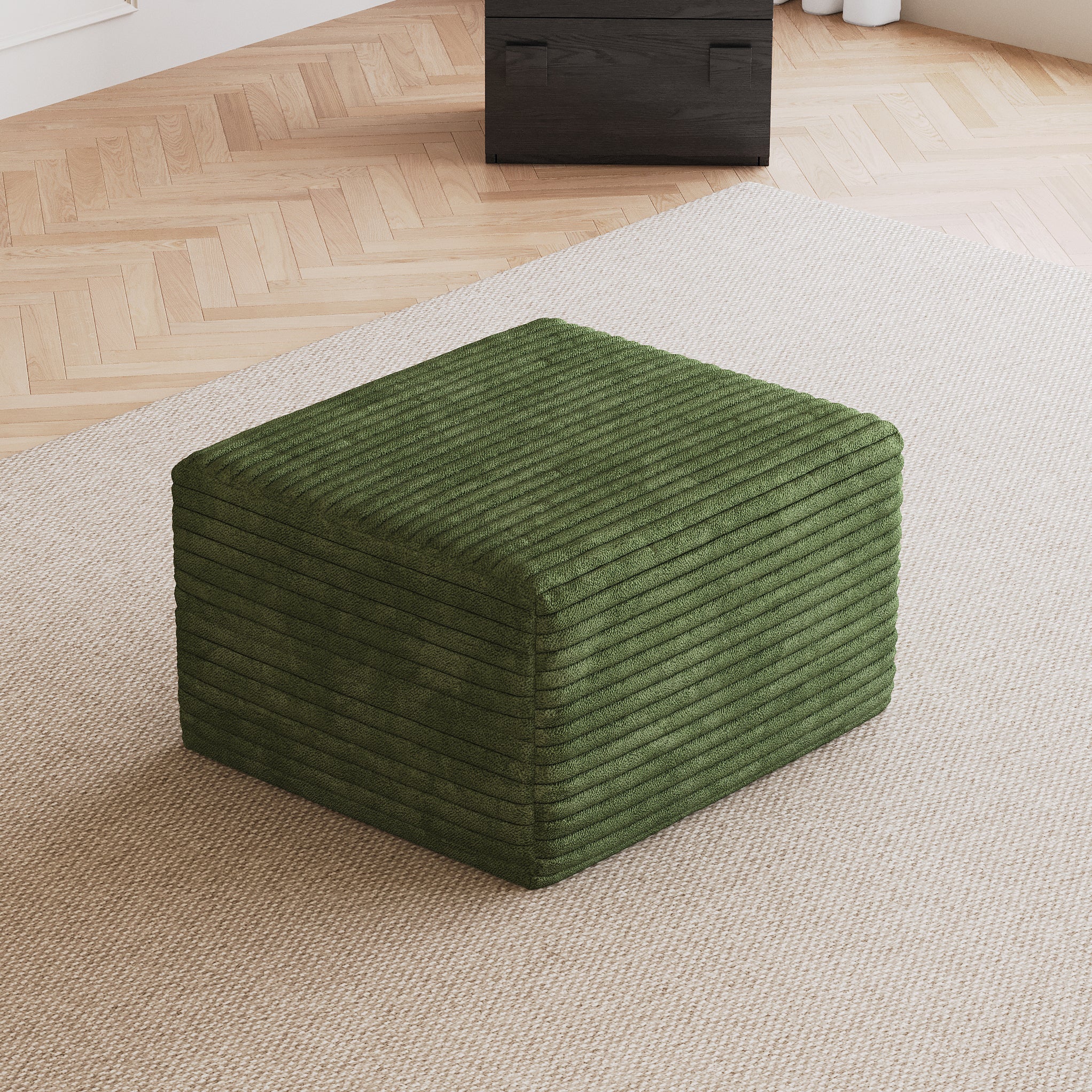 Sofa ottoman ,No Assembly Required,Green(Plush Corduroy Fabric) - Grand Goldman Shop
