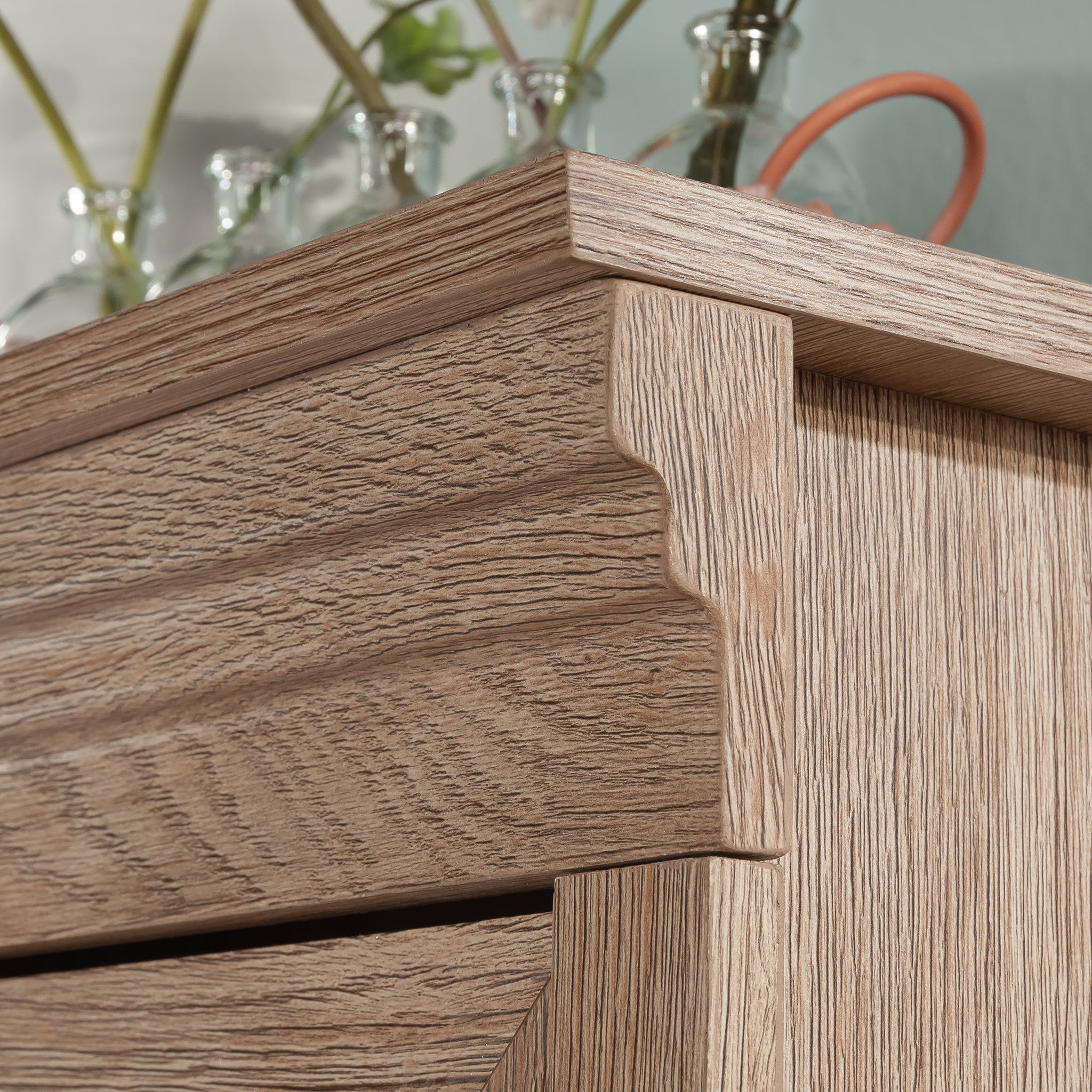 Library Hutch with Glass Doors, Brown finish | Premium Home Decor - Grand Goldman