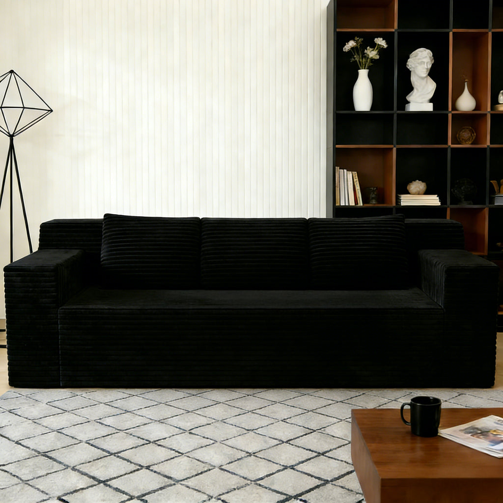 71' 3Setaser Sofa,Corduroy Fabric,Deep Seat Couches,Comfy Loveseat Sofa,No Assembly,1pcs for Living room, Bedroom,Conference room ,Apartment - Grand Goldman Shop