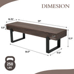59' Dining Bench, Farmhouse Indoor Kitchen Table Benches, Bed Bench, Industrial Shoe Bench, Entryway Benches - Grand Goldman Shop