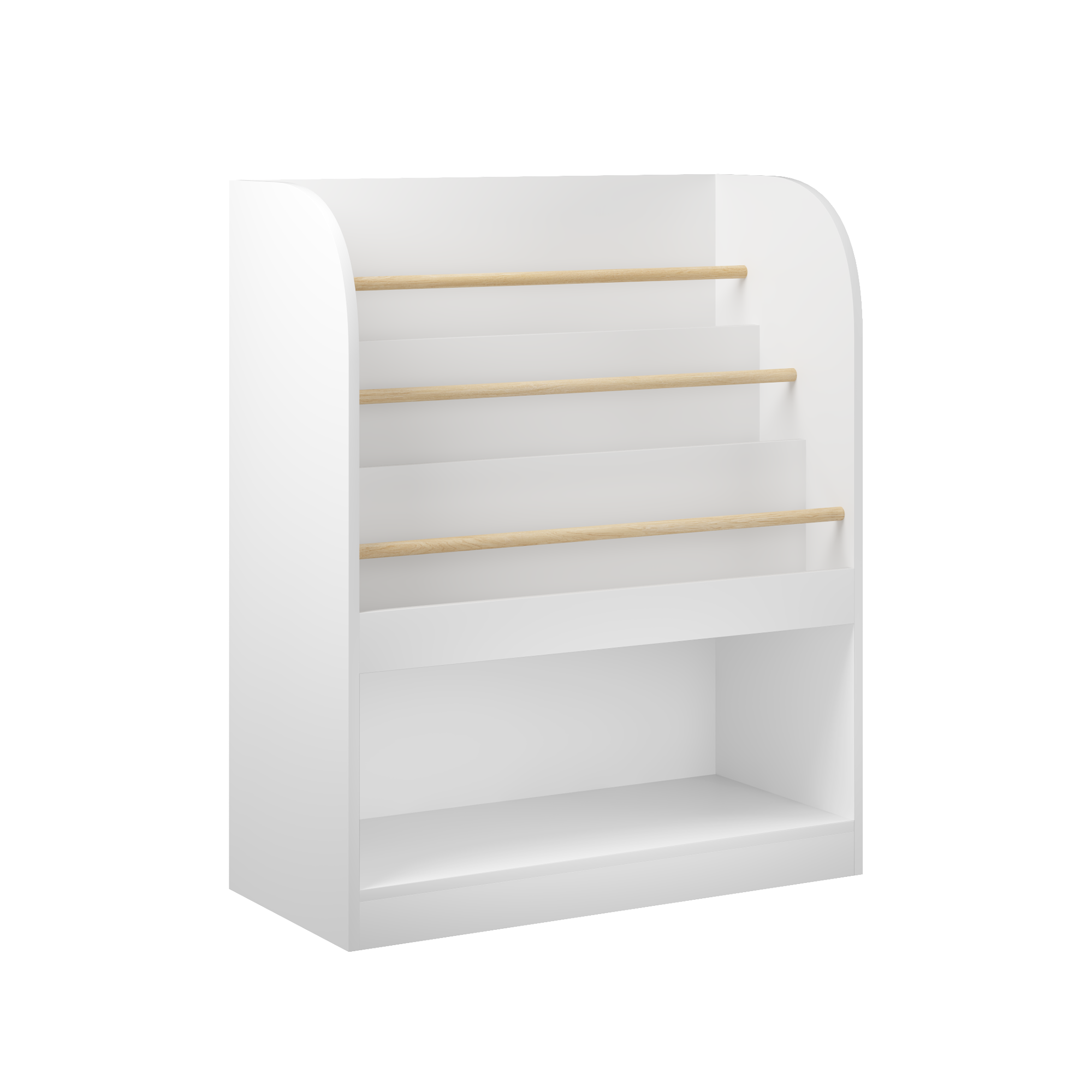 Kids Bookshelf with Open Storage, Front-Facing Children's Bookcase, Multi-Tier Wooden Book Display Shelf for Toddlers, Playro
