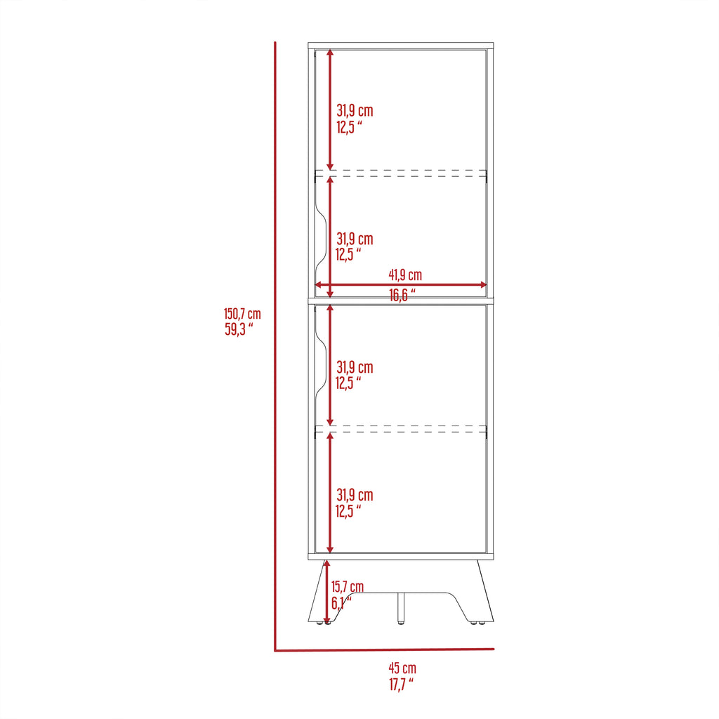 Pamplona Microwave Tall Cabinet Counter Surface, Top And Lower Double Doors Cabinets -Light Oak / White - Grand Goldman