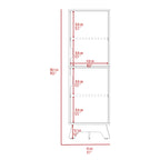 Pamplona Microwave Tall Cabinet Counter Surface, Top And Lower Double Doors Cabinets -Light Oak / White - Grand Goldman