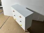 Kids 3 Drawer Dresser, White Nursery Storage Cabinet with Anti-Tip Safety Feature, Solid Wood and MDF Construction, Compact D