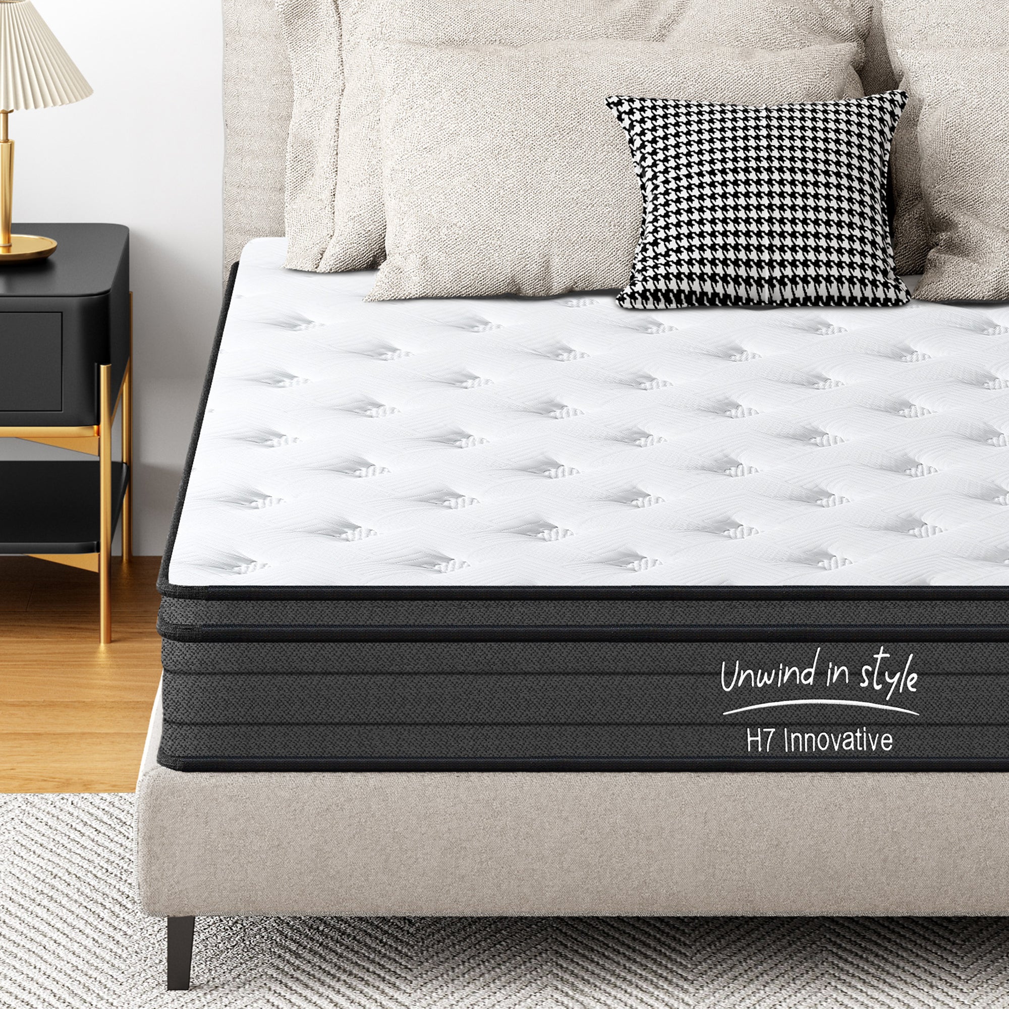 Queen Size Mattress,12 Inch Hybrid Mattress, Individually Pocketed Innerspring, Medium Firm - Grand Goldman Shop