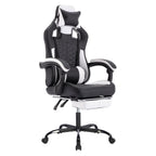 Gaming Chair with Massage,Ergonomic PC Gaming Chair with Footrest Comfortable Headrest and Lumbar Support,High Back PVC Leath