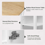 K&K 47 inch Kitchen Island with Extendable Dining Table, Rubber Wood Veneer Kitchen Table with Internal Storage Rack, Power Outlet, Kitchen island with Storage 2 Drawers 2 Cabinet,White - Grand Goldman Shop