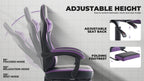 Gaming Chair, Ergonomic Computer Chair with Footrest and Massage Lumbar Support, Height Adjustable Swivel Video Game Chair fo