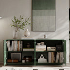 Sideboard Buffet Cabinet, 59'Green Accent Cabinet with 4 Doors, Mid Century Modern Pantry Cabinet, Wood Buffet Cabinet, Media Cabinet, Console Cabinet, Cabinet for Entryway, Living Room, Dining Room - Grand Goldman Shop