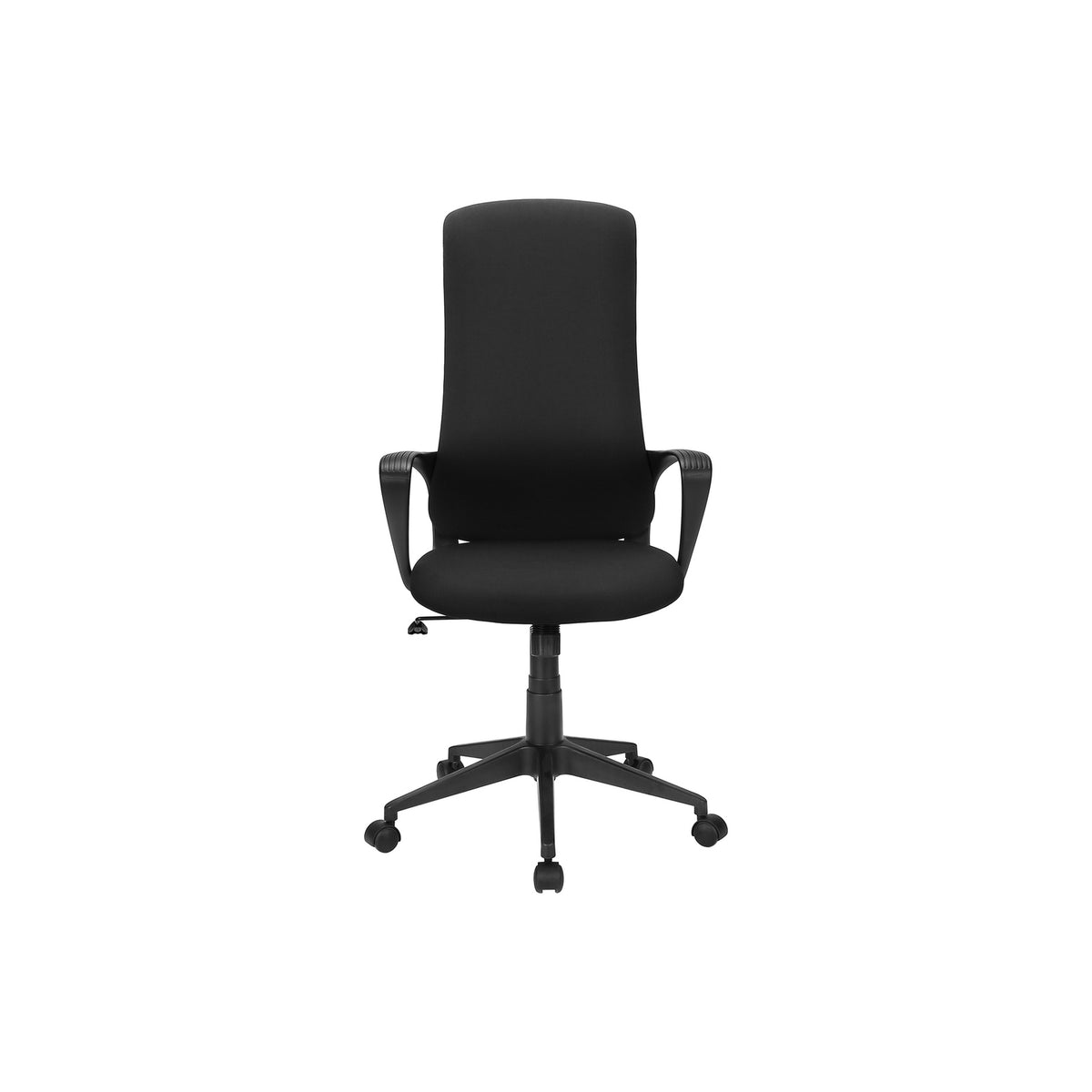 Contemporary Office Chair with Adjustable Height, Armrests, Swivel, Ergonomic Design in Black Fabric and Metal, Modern Work C