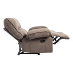 Oversized Velvet Recliner Chair Sofa with Manual Push-Back Functionality in Brown - Grand Goldman Shop