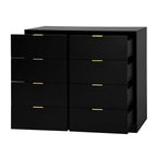 8 Drawers Dresser for Bedroom, Wood Bedroom Dresser Modern Drawer Chest, 8 Chest of Drawer, Tall Dresser for Closet, Dressers Organizer for Living Room, Closet, Hallway Black - Grand Goldman Shop