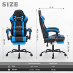 Gaming Chair with Footrest, Ergonomic Computer Chair with Headrest and Lumbar Support, Breathable Material Height Adjustable 