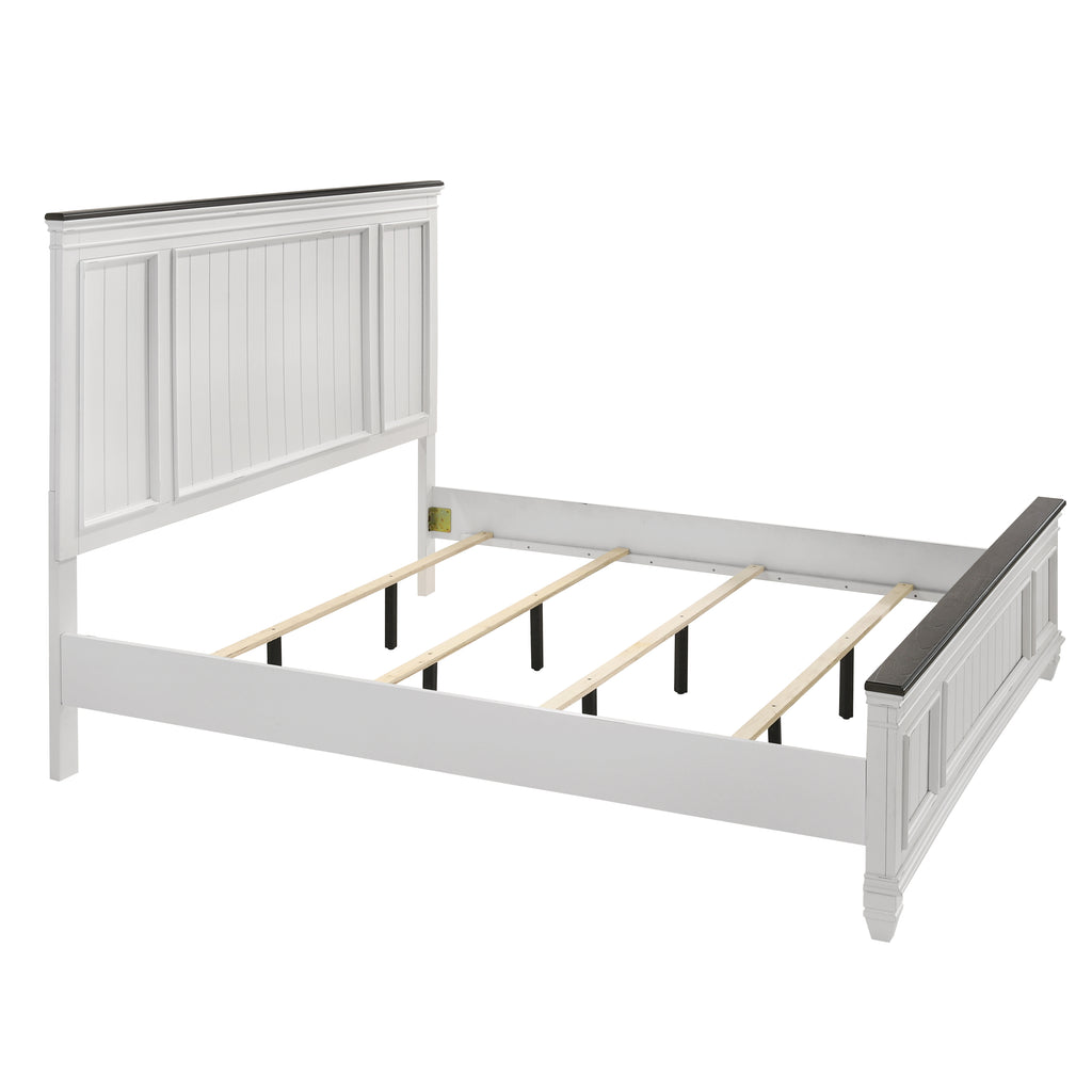Clelane Wood Bedroom 5 piece Set with Shiplap Panel King Bed, Dresser, Mirror, Nightstand, and Chest - Grand Goldman Shop