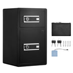 Double Door 4.5 cu.ft Safe Box with Key Lock Password Fireproof Bag Black,organize cash, passports, jewelry, gold, watches an