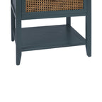 2-Drawer Side Table - Natural Rattan - End Table - Suitable for Bedroom, Living Room, or Study - Green MDF - Grand Goldman Shop