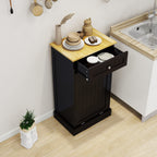 One Drawers and One-Compartment Tilt-Out Trash Cabinet Kitchen Trash Cabinet-Black - Grand Goldman Shop