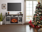 55 inch TV Media Stand with Electric Fireplace KD Inserts Heater,Gray Wash Color - Grand Goldman Shop