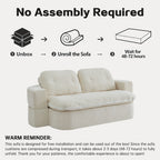 Modern Floor Sofa with 2 Pillows,Convertible Chenille Fabric Foam-Filled Sleeper Sofa Bed, no assembly required,Convertible Sofa Cushion Unfolds into Quilt,Folding Mattress for Living Room,Playroom - Grand Goldman Shop