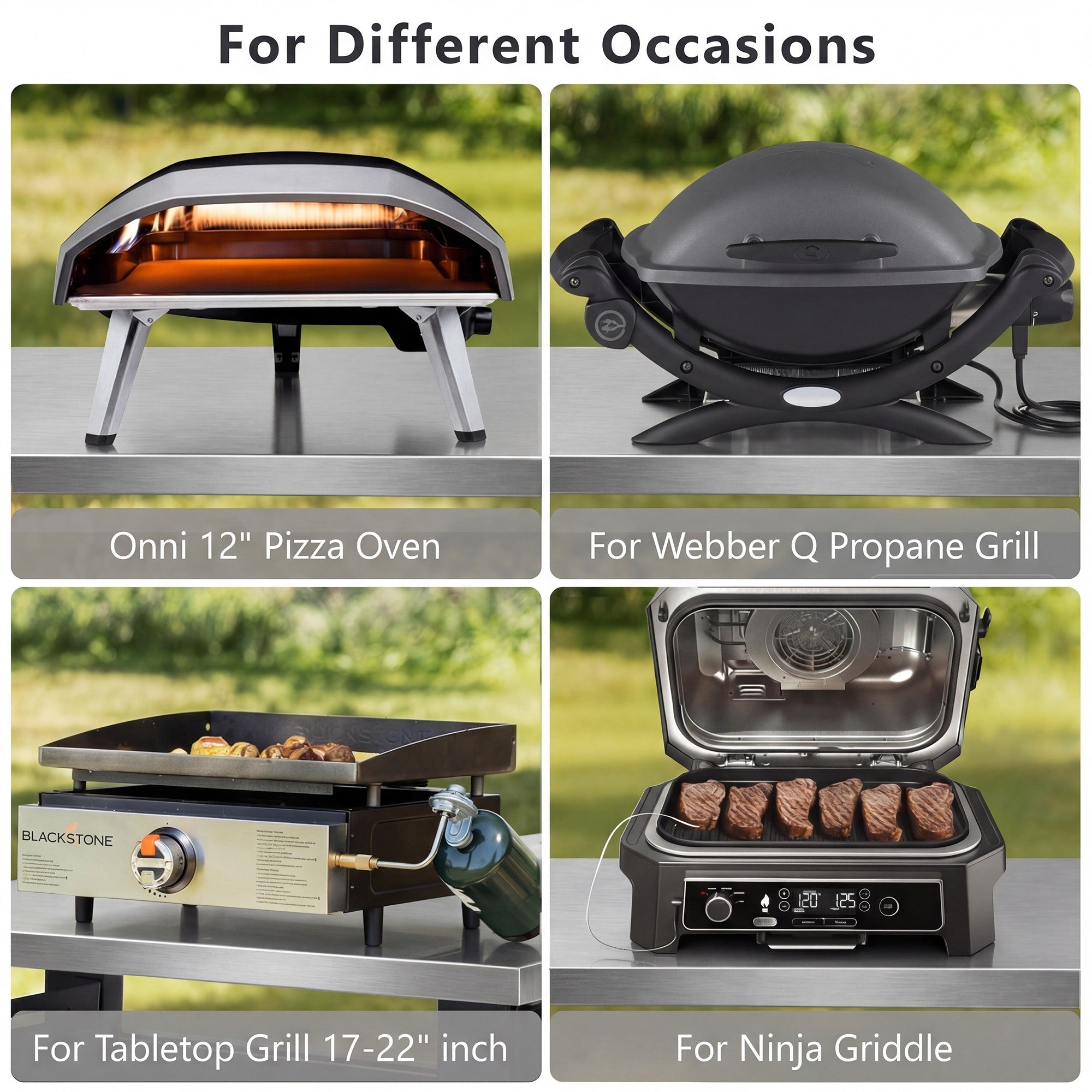 K&K 39.5' Outdoor Grill Cart with Storage Cabinet, Outdoor Bar Cart Pizza Oven Table with Wheels, Stainless Steel Top, Outdoor Kitchen Island with Spice & Paper Rack for BBQ, Waterproof Cover Included - Grand Goldman Shop