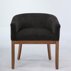 Mid Century Modern Upholstered Barrel Dining Chairs with Arms,Farmhouse Linen Kitchen & Dining Room Chairs with Natural Hardwood Frame, 19' W Accent Chairs,Single Pack,Charcoal Gray,SW1891BK - Grand Goldman Shop
